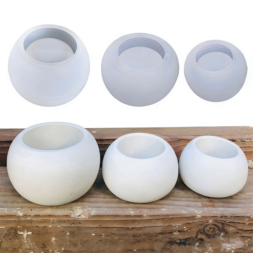 3pcs Round Flower Pot Silicone - Terrazzo Pot Cement recension och pris