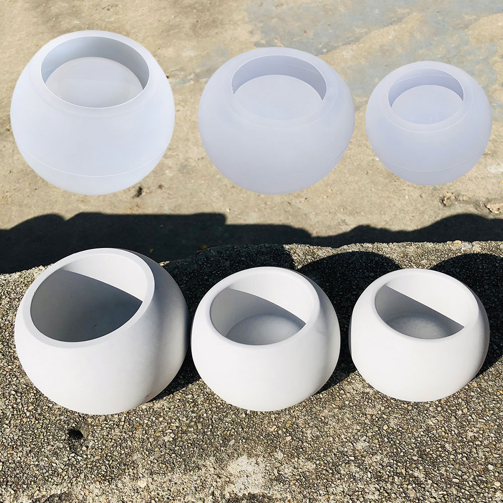 3pcs Round Flower Pot Silicone - Terrazzo Pot Cement recension och pris