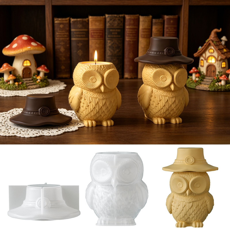 2Set of silicone molds for owl - Ceramic Candle Vessel recension och pris