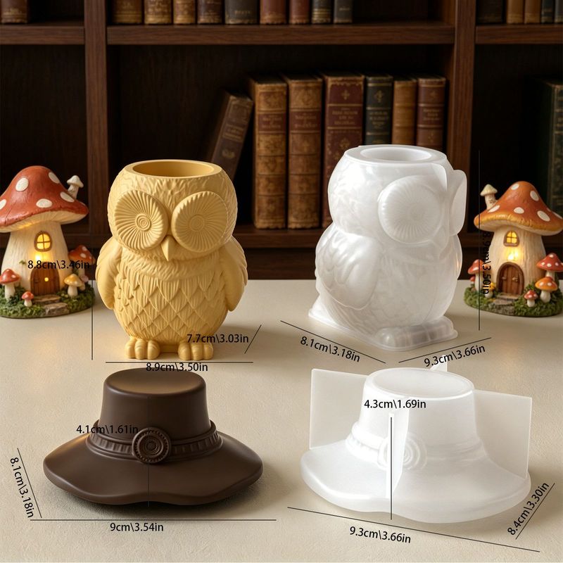 2Set of silicone molds for owl - Ceramic Candle Vessel recension och pris