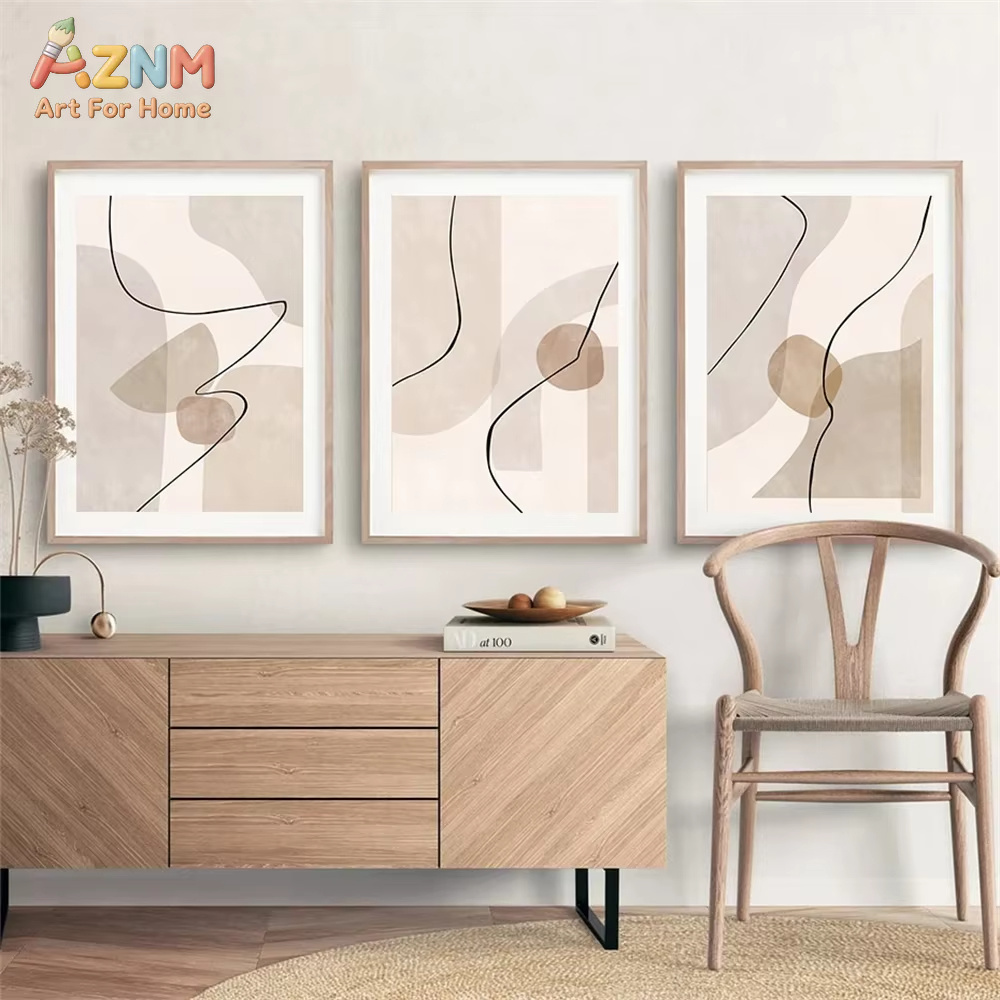 Abstract Beige Geometry Line W - Interior Design Drawing recension och pris