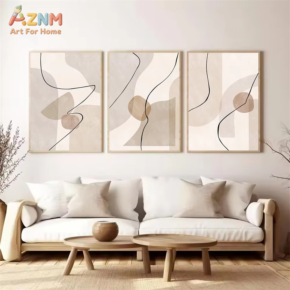Abstract Beige Geometry Line W - Interior Design Drawing recension och pris