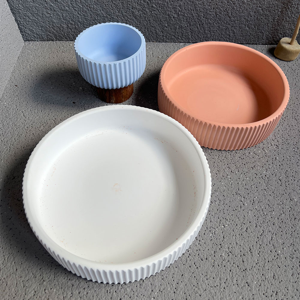 Large Bowl Candle Vessel Concr - Terrazzo Pot Cement recension och pris