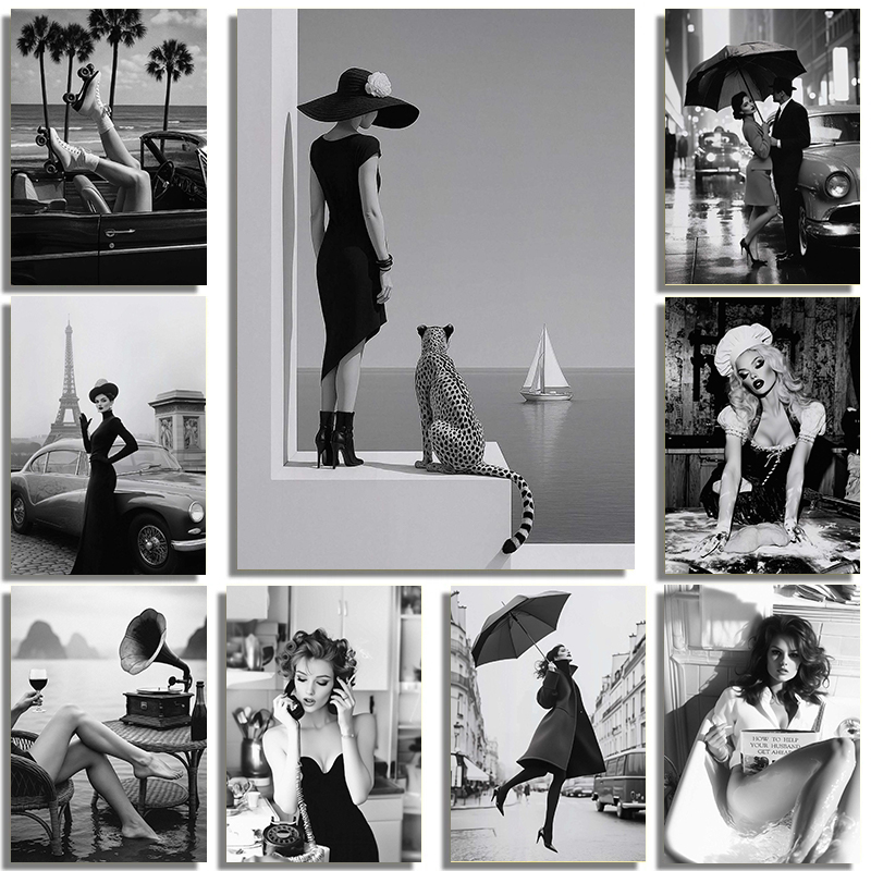 Black And White Fashion Street - Interior Design Drawing recension och pris