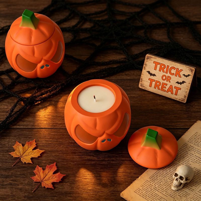 2Set of pumpkin storage jars w - Ceramic Candle Vessel recension och pris
