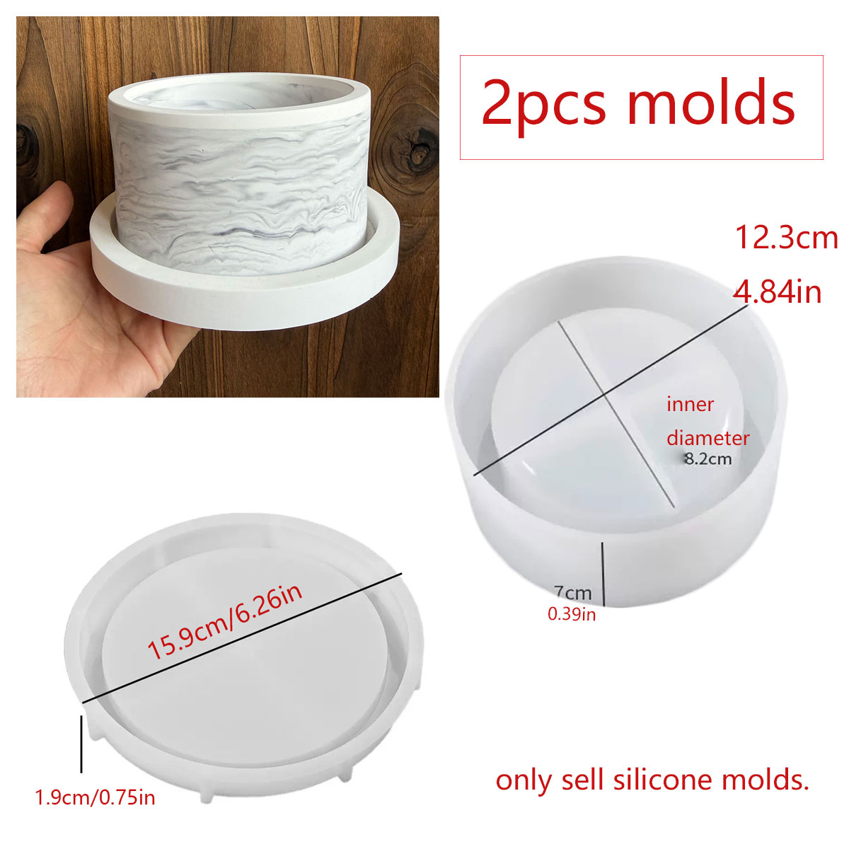 Large Concrete Planter Mold Si - Terrazzo Pot Cement recension och pris