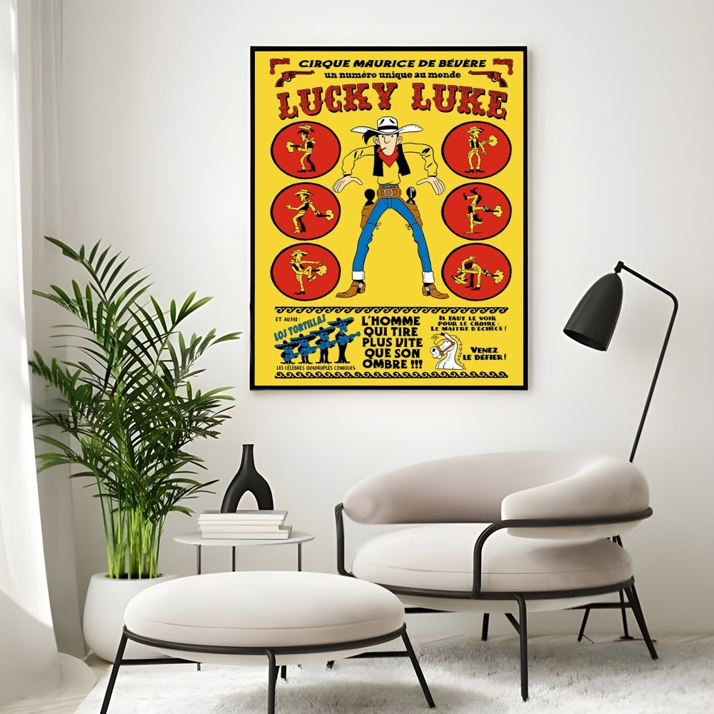 Vintage Comic Lucky L-Luke Pos - Interior Design Drawing recension och pris