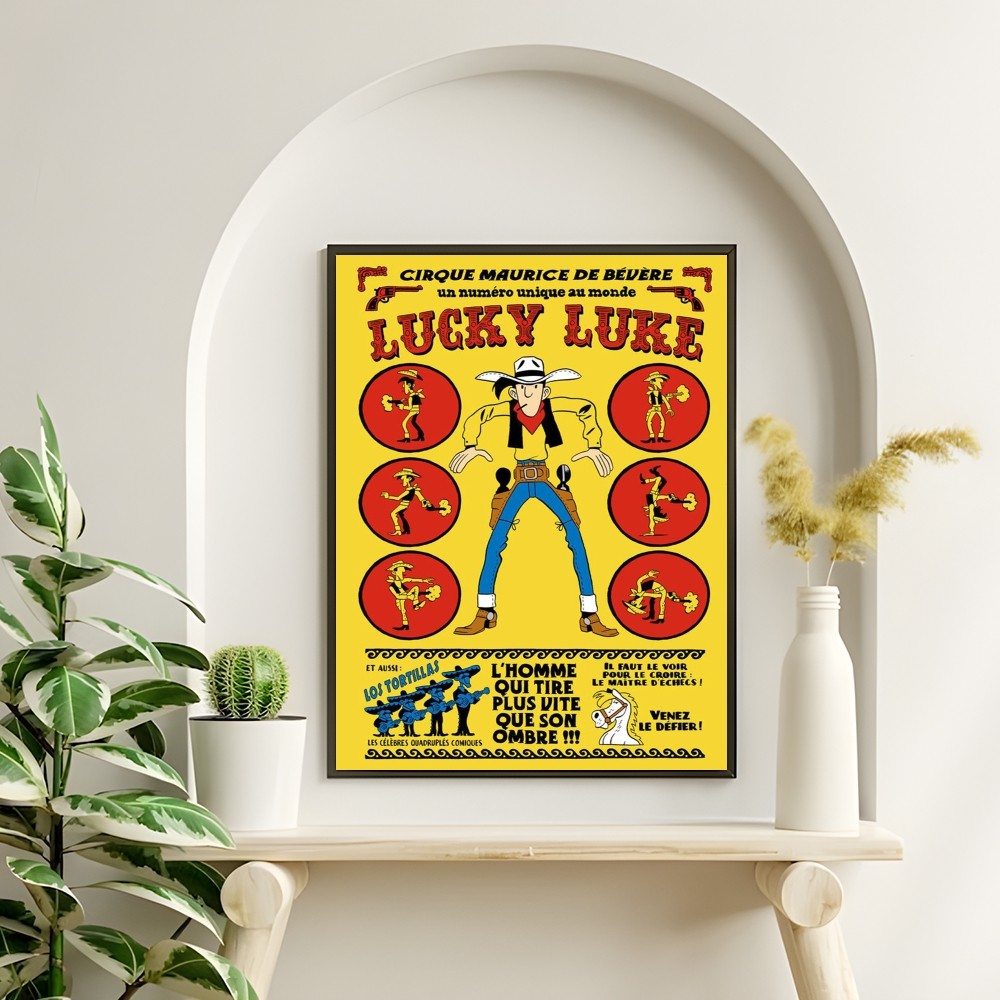 Vintage Comic Lucky L-Luke Pos - Interior Design Drawing recension och pris