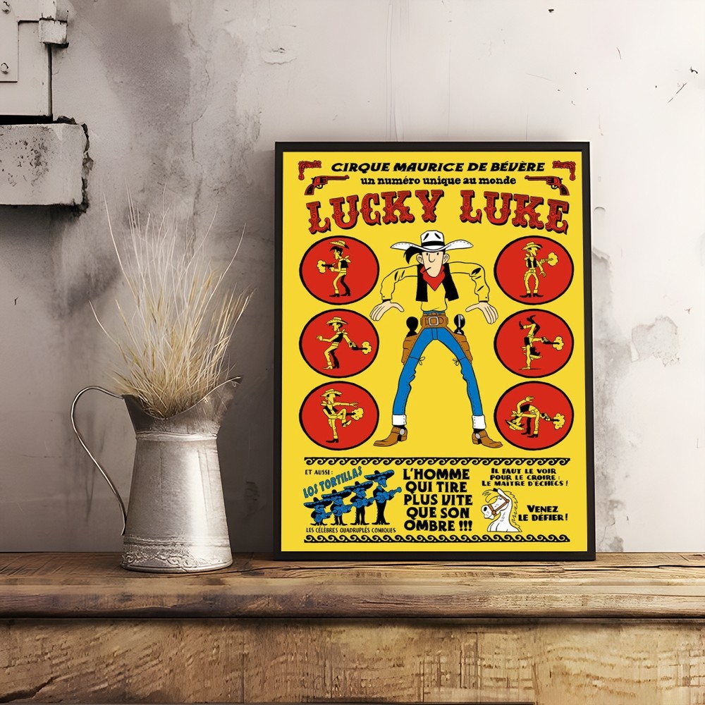 Vintage Comic Lucky L-Luke Pos - Interior Design Drawing recension och pris