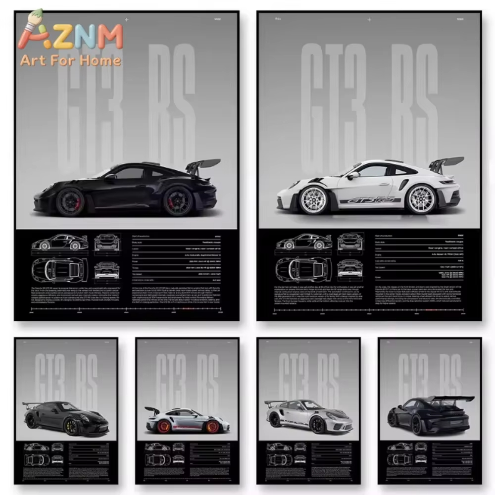 1pc Minimalist 911 GT3-RS 718  - Interior Design Drawing recension och pris