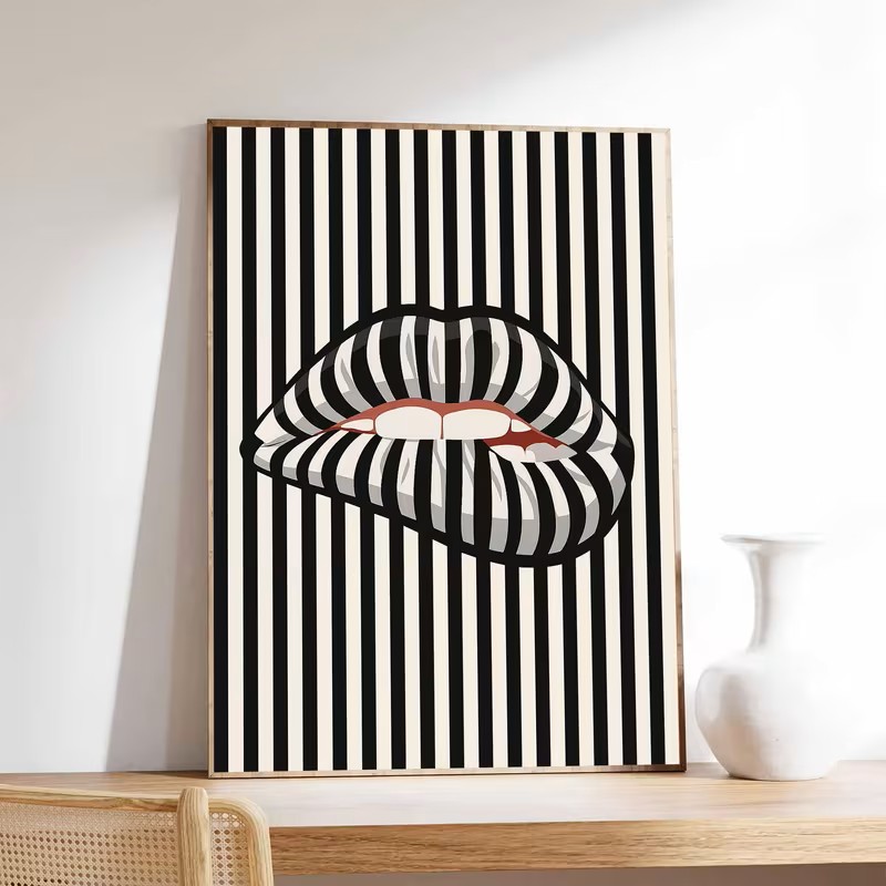 Simple and Abstract Striped Li - Interior Design Drawing recension och pris
