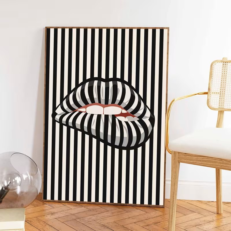 Simple and Abstract Striped Li - Interior Design Drawing recension och pris