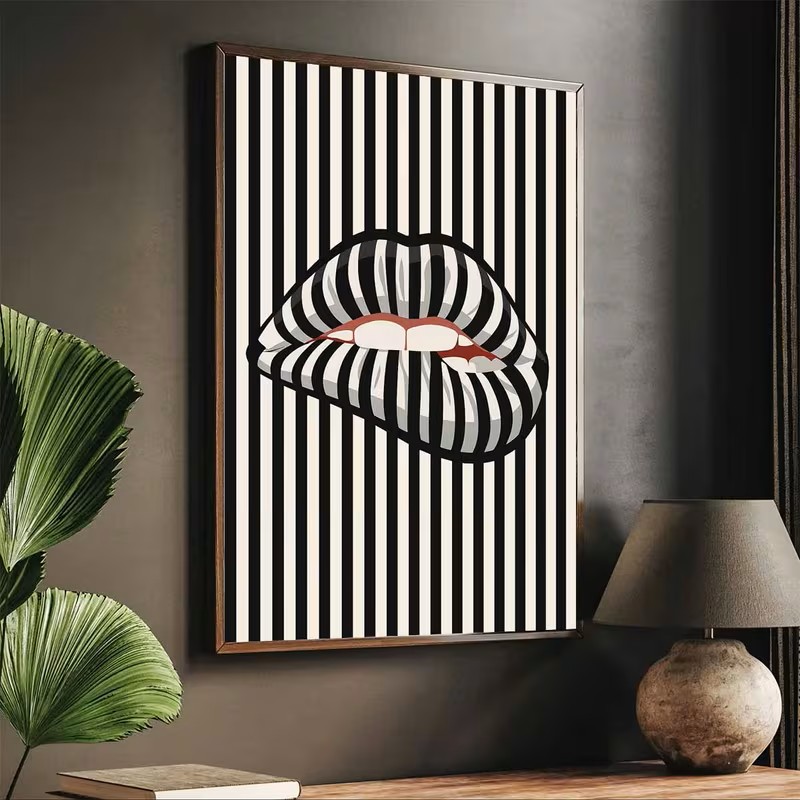 Simple and Abstract Striped Li - Interior Design Drawing recension och pris