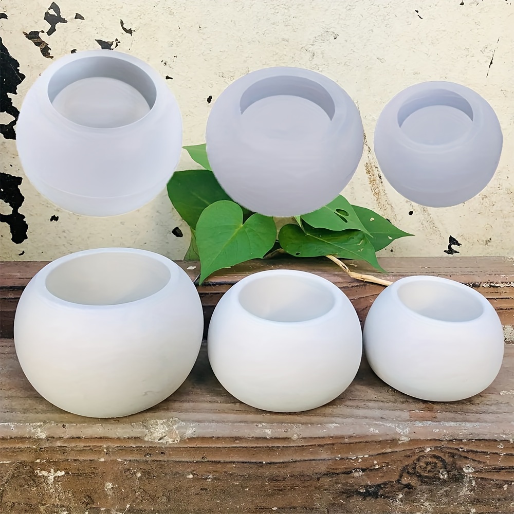 3pcs-Round Flower Pot Silicone - Ceramic Candle Vessel recension och pris