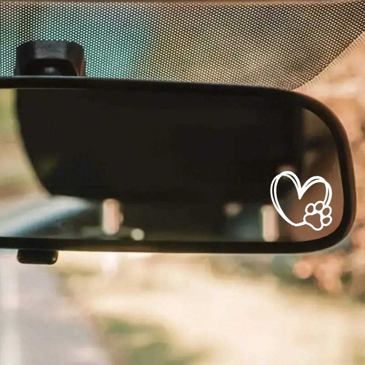 2pcs Heart Paw Print Rearview  - Interior Design Journal recension och pris