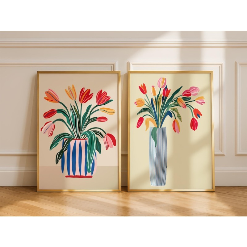 2pcs Tulip Flowers Canvas Wall - Interior Design Kitchen recension och pris