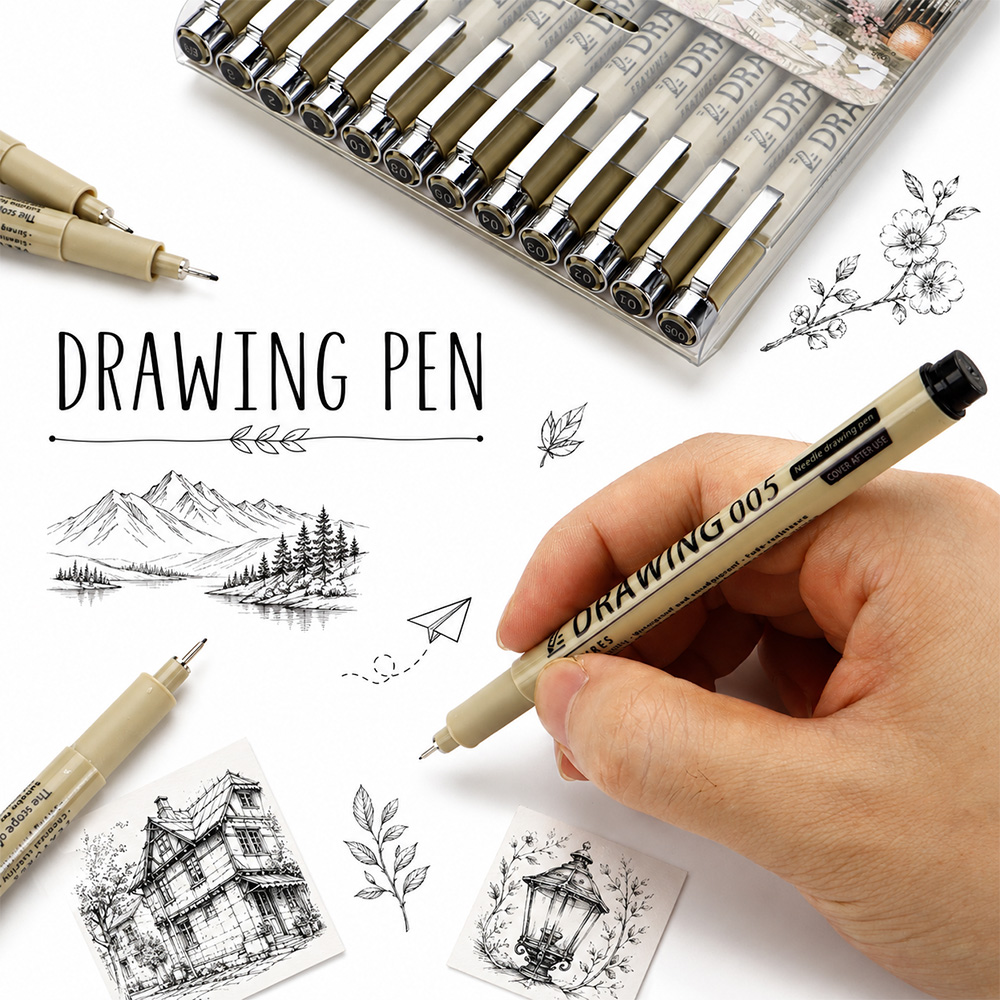 12 Size Fine Line Micron Pens  - Interior Design Drawing recension och pris