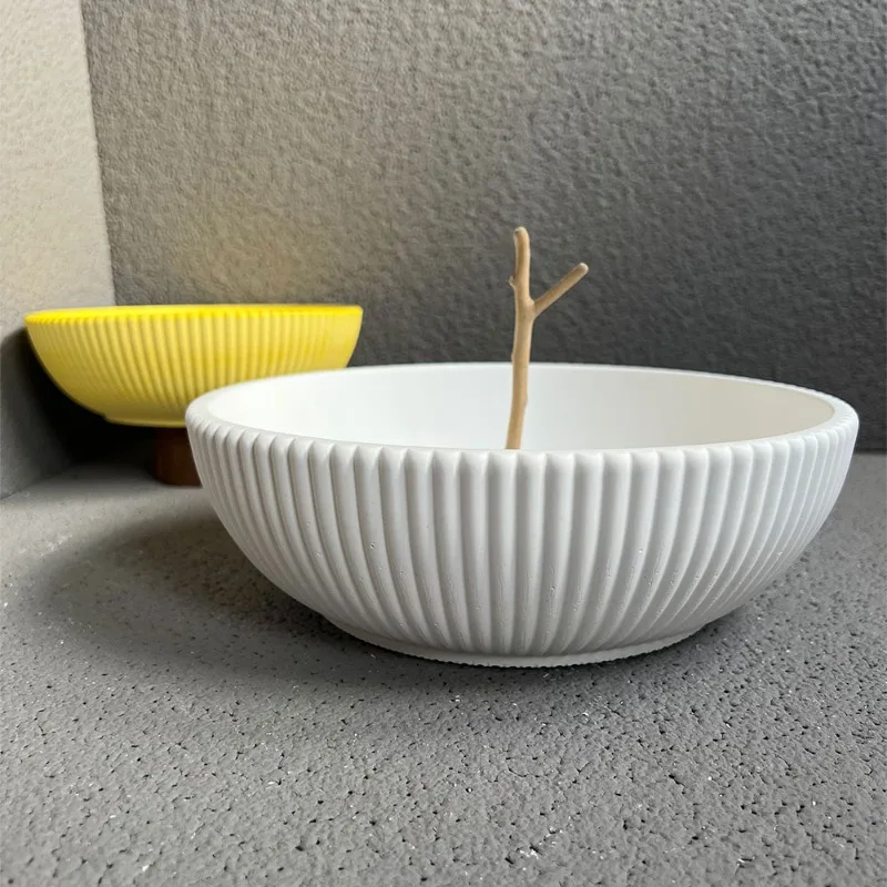 Large Striped Bowl Vessel Conc - Terrazzo Pot Cement recension och pris