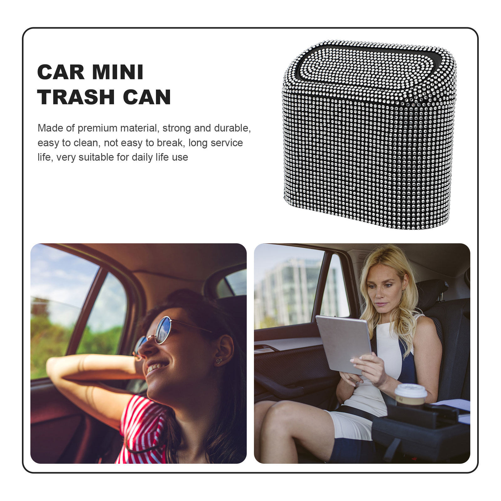 Glitter Car Trash Can Portable - Interior Design Type recension och pris